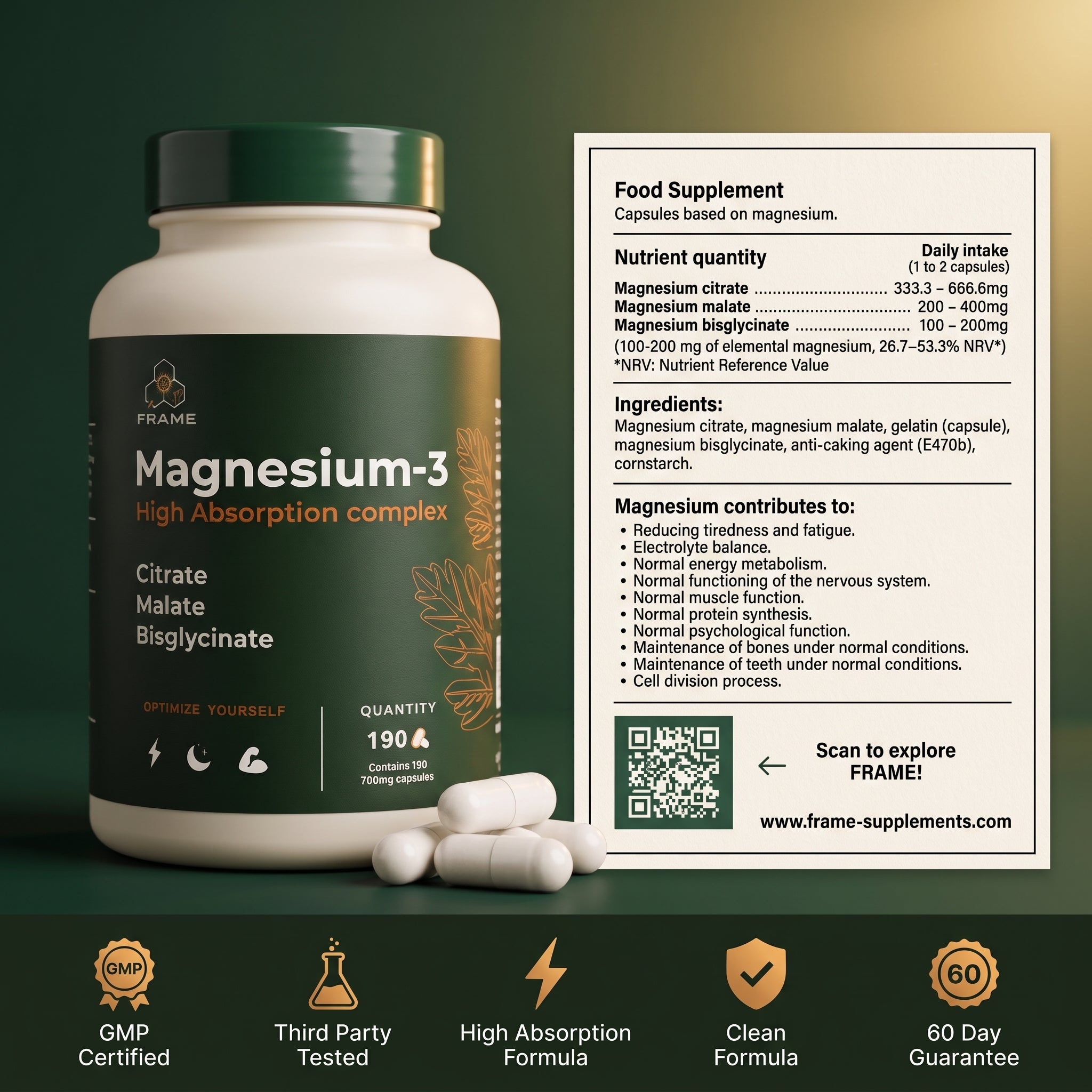 FRAME™ | Magnesium 3 in 1 Complex
